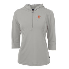 San Francisco Giants Cutter & Buck Women's Virtue Eco Pique 3/4 Sleeve Half-Zip Pullover Hoodie Sale