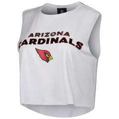 Arizona Cardinals Cuce Women's Sequin Cropped Tank Top - White - NFL