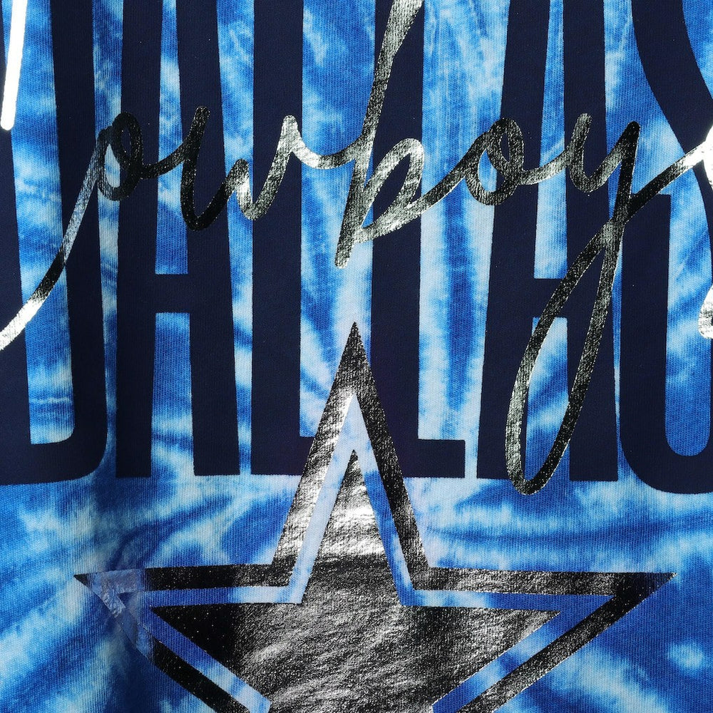 Dallas Cowboys Lauren James Women's Tie-Dye Jersey Boxy Tank Top - Royal - NFL