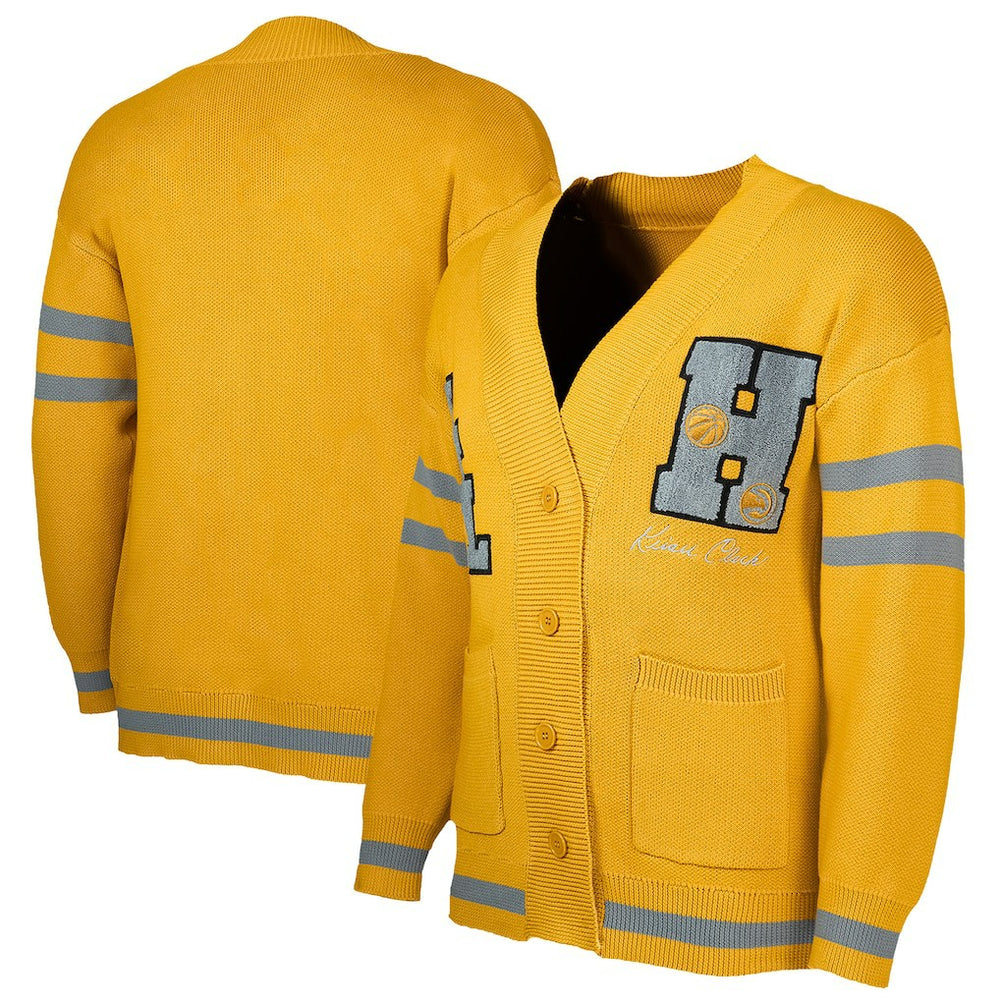 Atlanta Hawks NBA x Keiser Clark No Caller ID Button-Up Cardigan Yellow/Gray