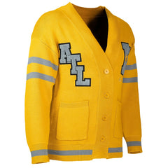 Atlanta Hawks NBA x Keiser Clark No Caller ID Button-Up Cardigan Yellow/Gray