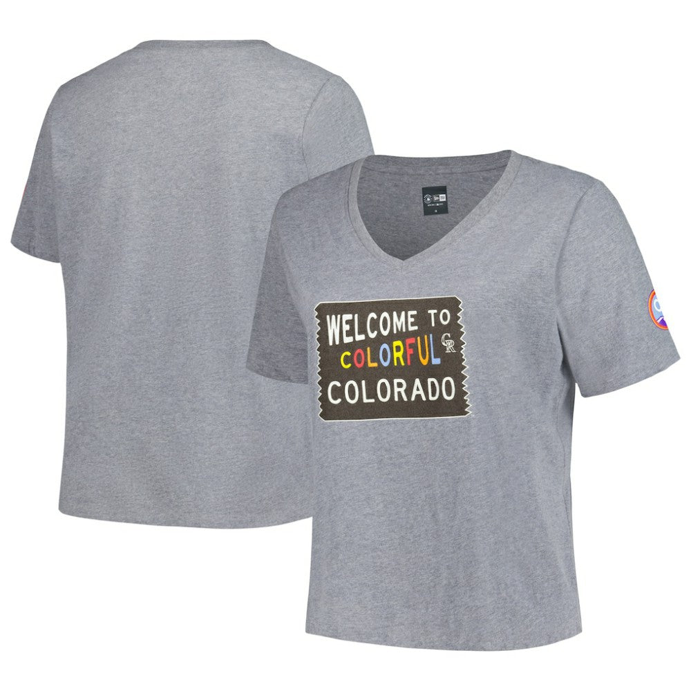 Colorado Rockies New Era Women's City Connect Plus Size V-Neck T-Shirt Online