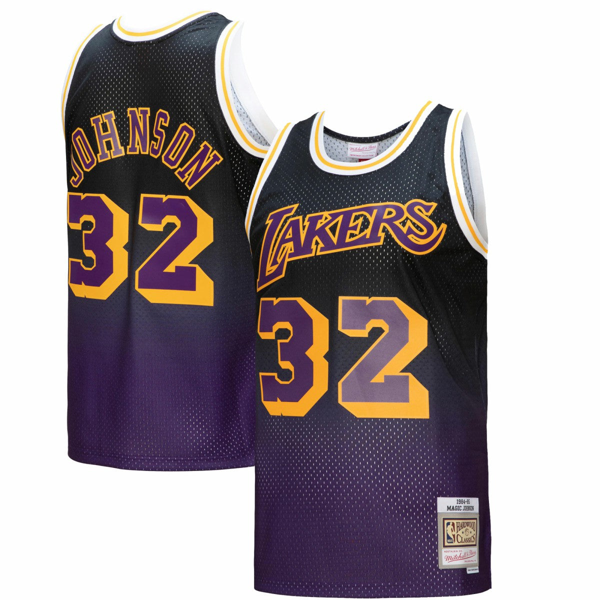 Mitchell & Ness Magic Johnson Los Angeles Lakers 1984/85 Hardwood Classics Fadeaway Swingman Player Jersey Purple/Black