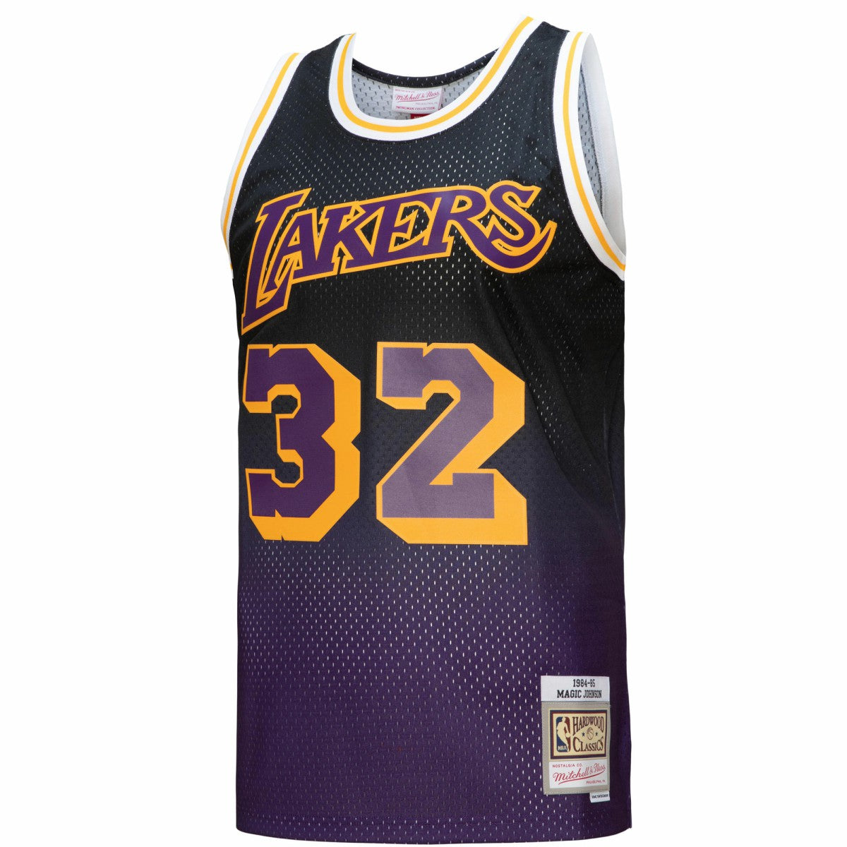 Mitchell & Ness Magic Johnson Los Angeles Lakers 1984/85 Hardwood Classics Fadeaway Swingman Player Jersey Purple/Black