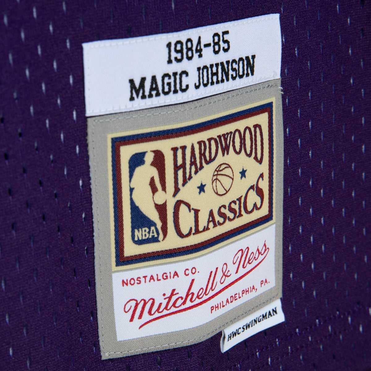 Mitchell & Ness Magic Johnson Los Angeles Lakers 1984/85 Hardwood Classics Fadeaway Swingman Player Jersey Purple/Black