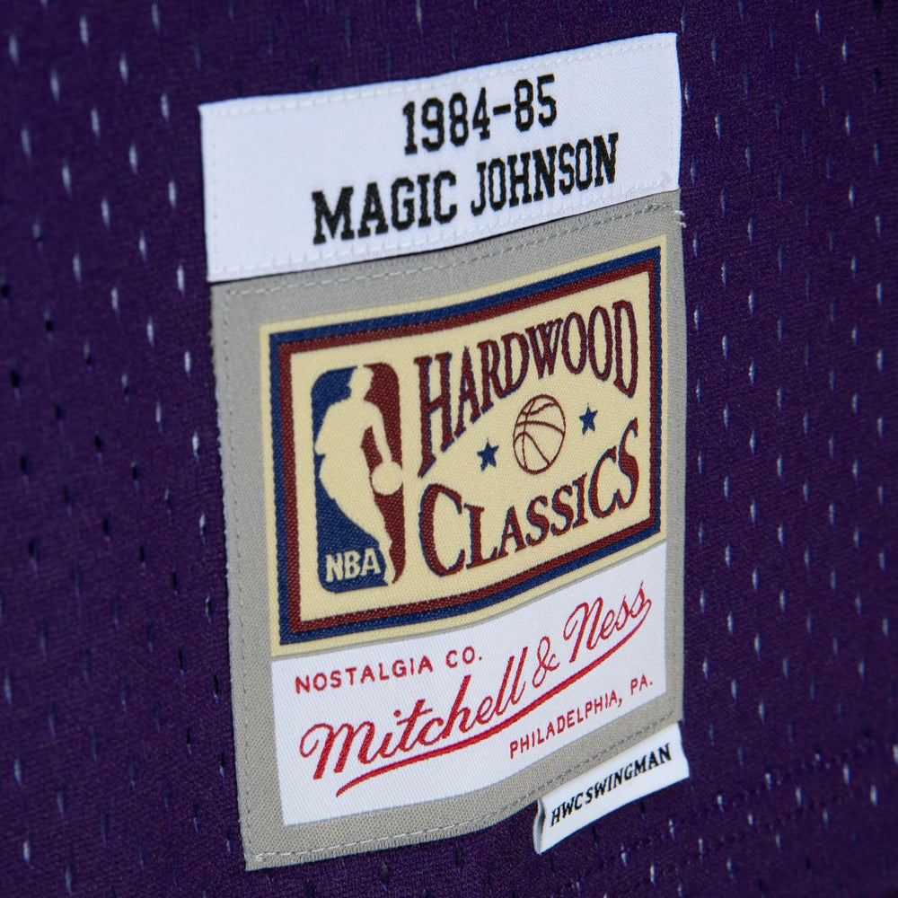 Mitchell & Ness Magic Johnson Los Angeles Lakers 1984/85 Hardwood Classics Fadeaway Swingman Player Jersey Purple/Black
