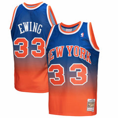 Mitchell & Ness Patrick Ewing New York Knicks 1991/92 Hardwood Classics Fadeaway Swingman Player Jersey Orange/Royal