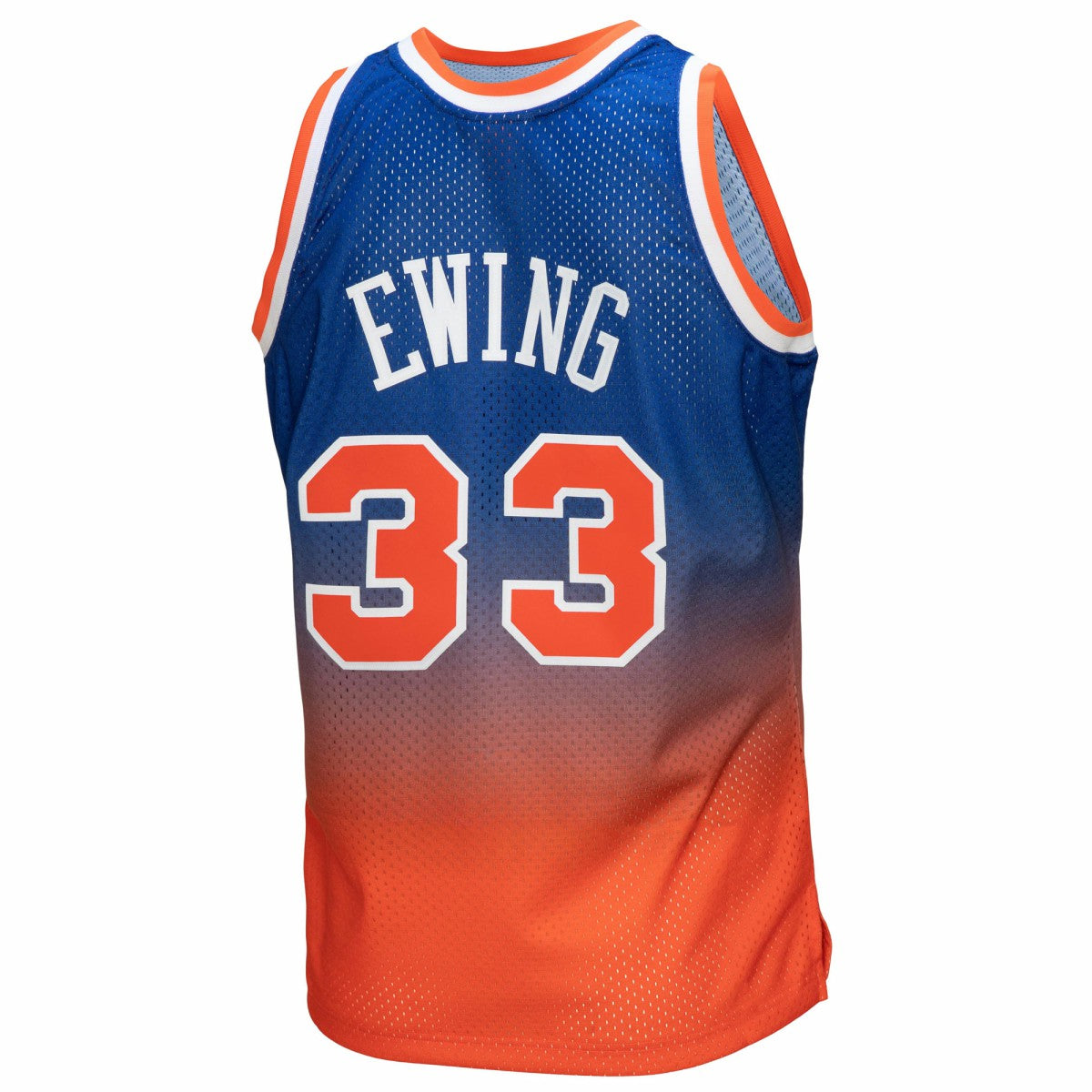Mitchell & Ness Patrick Ewing New York Knicks 1991/92 Hardwood Classics Fadeaway Swingman Player Jersey Orange/Royal