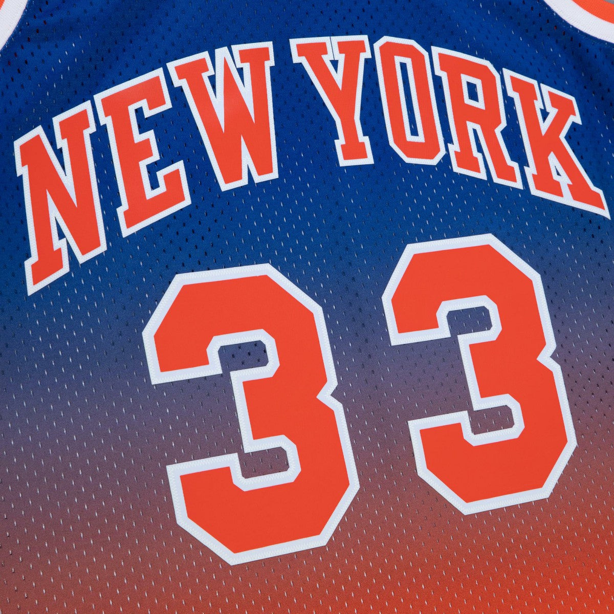 Mitchell & Ness Patrick Ewing New York Knicks 1991/92 Hardwood Classics Fadeaway Swingman Player Jersey Orange/Royal