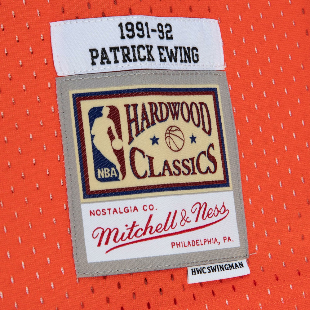 Mitchell & Ness Patrick Ewing New York Knicks 1991/92 Hardwood Classics Fadeaway Swingman Player Jersey Orange/Royal