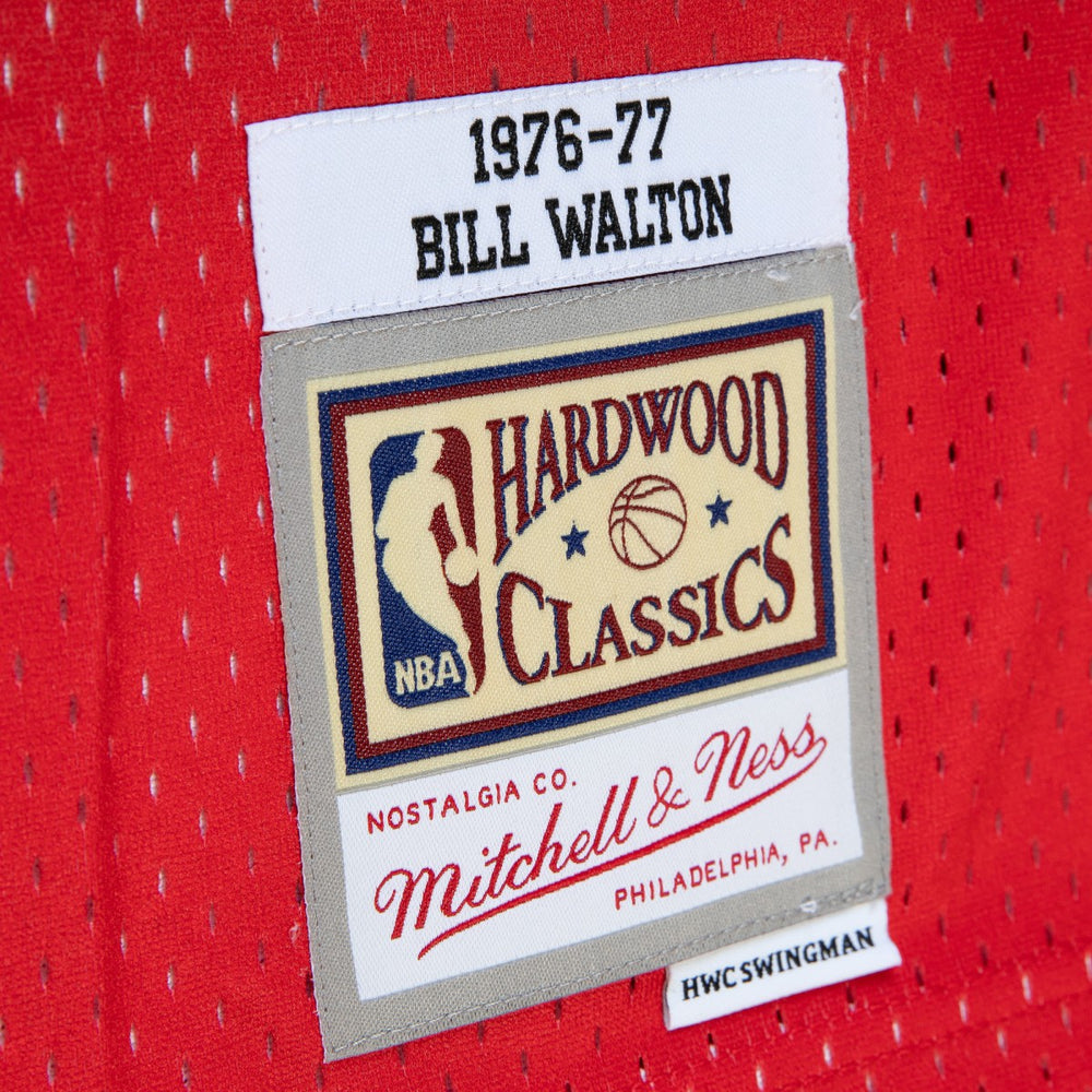 Mitchell & Ness Bill Walton Portland Trail Blazers 1976/77 Hardwood Classics Fadeaway Swingman Player Jersey Red/Black