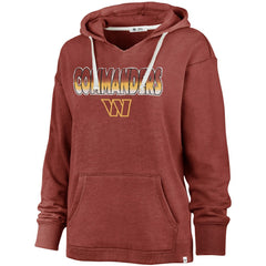 Washington Commanders '47 Women's Color Rise Kennedy Pullover V-Neck Hoodie - Heathered Burgundy - 47 brand