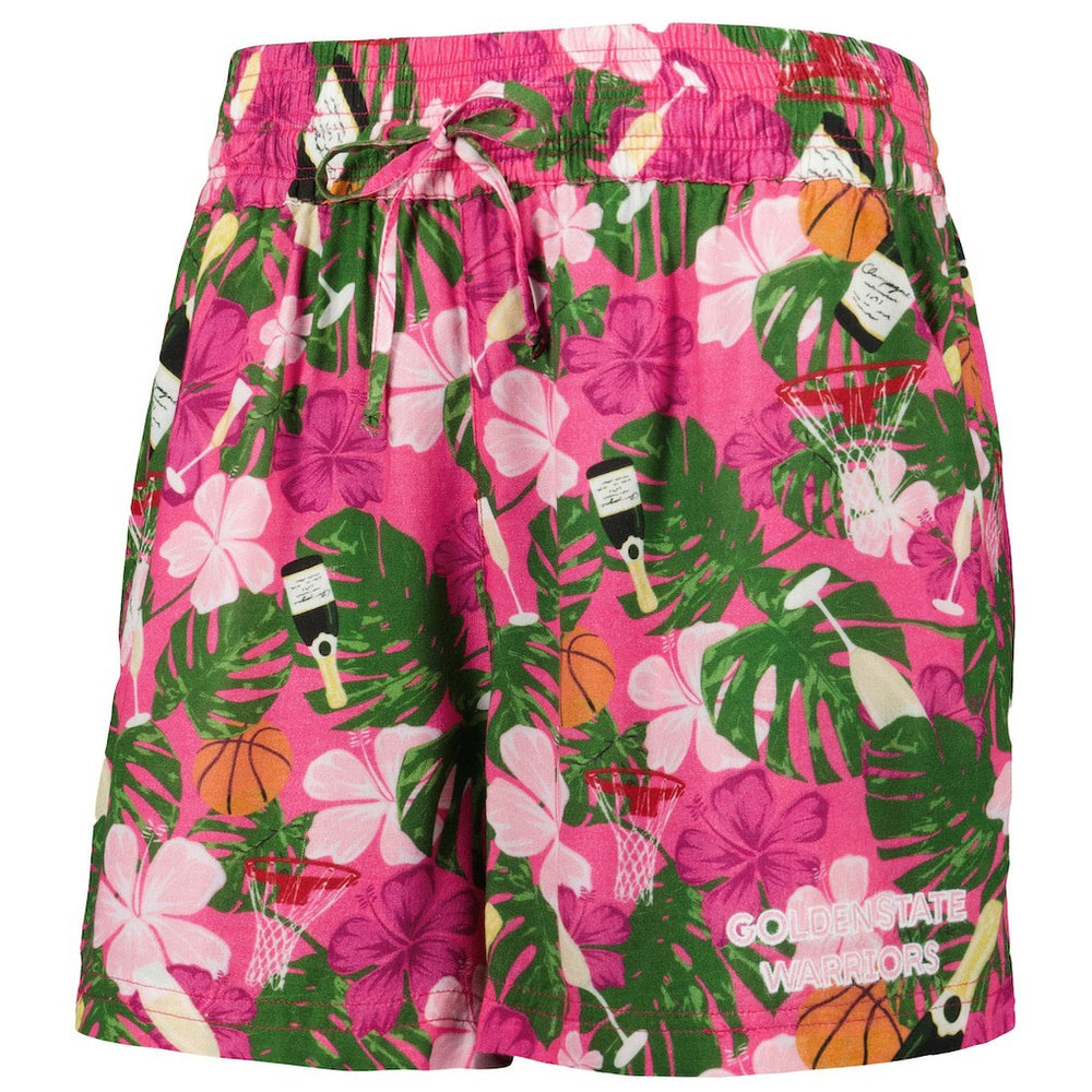 Golden State Warriors Lusso Women's Finley-Frankie Party Top & Shorts Set Pink
