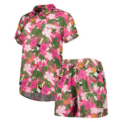 Phoenix Suns Lusso Women's Finley-Frankie Party Top & Shorts Set Pink