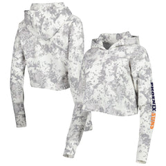 Phoenix Suns Lusso Women's Maia Tri-Blend Cropped Quarter-Zip Top Gray/White
