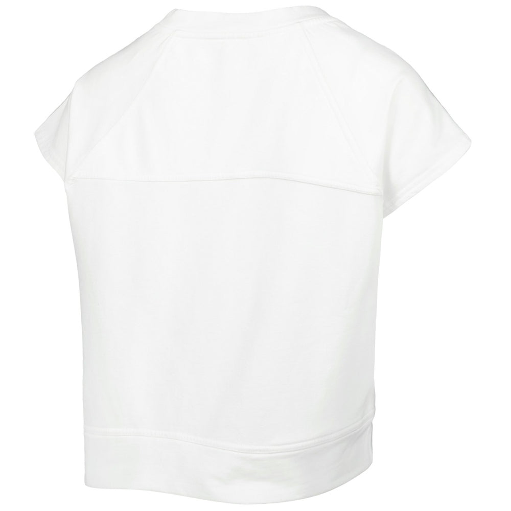 Phoenix Suns Lusso Women's Margot Cropped Tri-Blend Cap Sleeve Sweatshirt White
