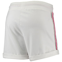 Brooklyn Nets Lusso Women's Melody Cuffed Tri-Blend Shorts White/Pink