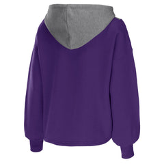 Los Angeles Lakers WEAR by Erin Andrews Women's Pieced Quarter-Zip Hoodie Jacket Purple