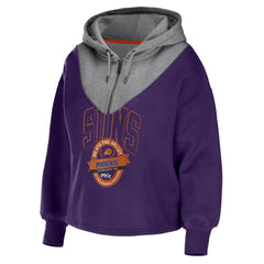 Phoenix Suns WEAR by Erin Andrews Women's Pieced Quarter-Zip Hoodie Jacket Purple