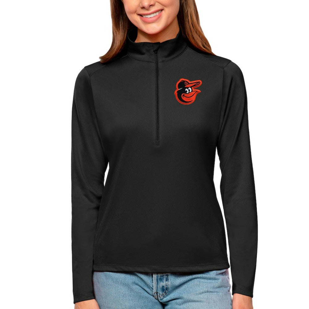 Baltimore Orioles Antigua Women's Tribute Quarter-Zip Pullover Top for sale