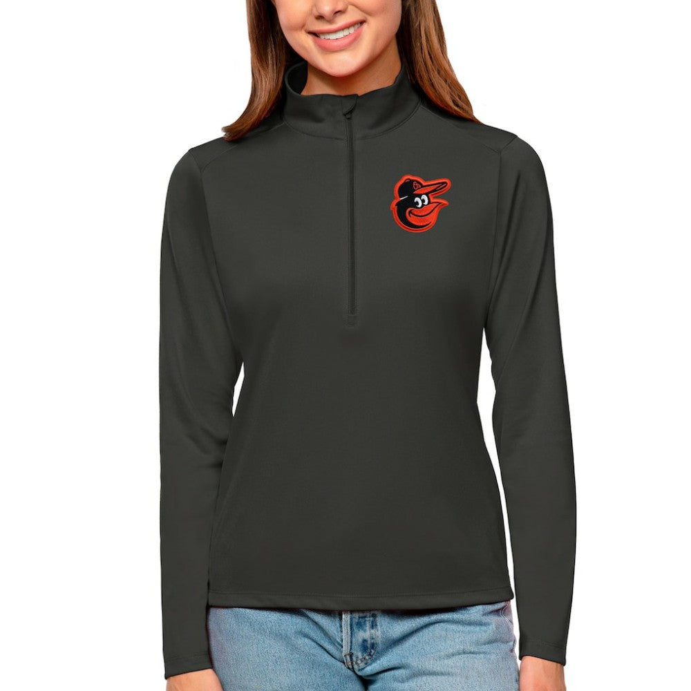 Baltimore Orioles Antigua Women's Tribute Quarter-Zip Pullover Top Sale