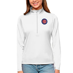 Chicago Cubs Antigua Women's Tribute Quarter-Zip Pullover Top Discount