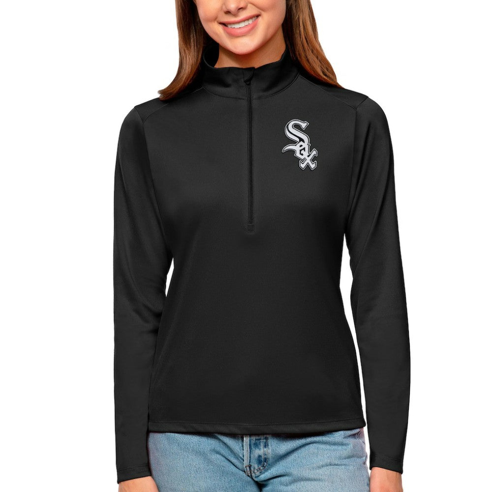 Chicago White Sox Antigua Women's Tribute Quarter-Zip Pullover Top Online