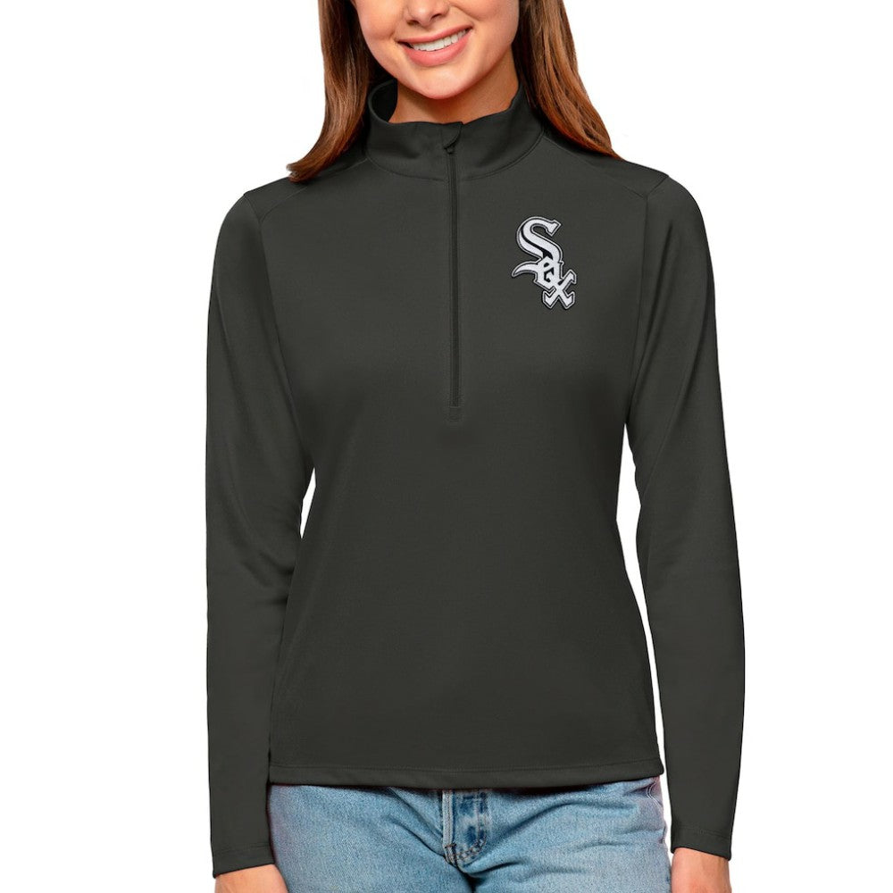 Chicago White Sox Antigua Women's Tribute Quarter-Zip Pullover Top for sale