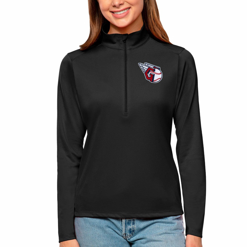 Cleveland Guardians Antigua Women's Tribute Quarter-Zip Pullover Top Online