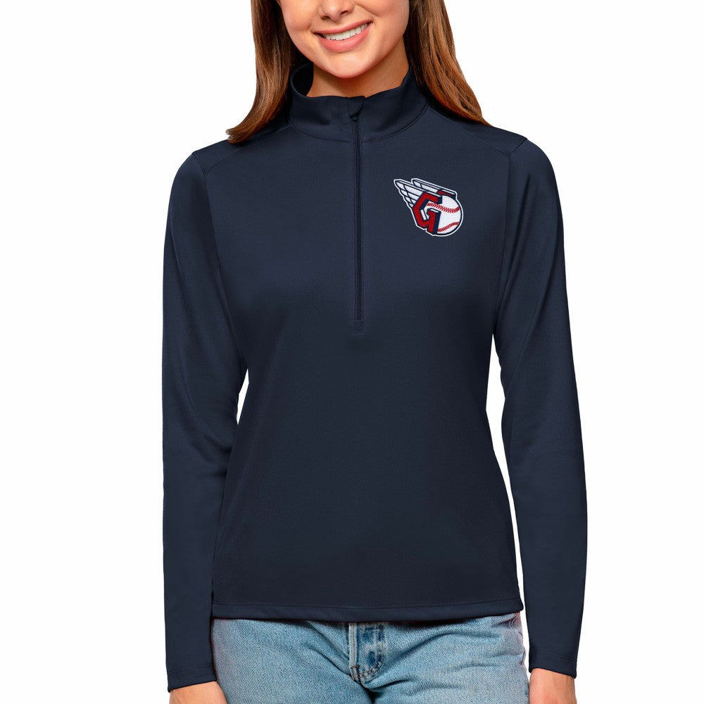 Cleveland Guardians Antigua Women's Tribute Quarter-Zip Pullover Top Sale