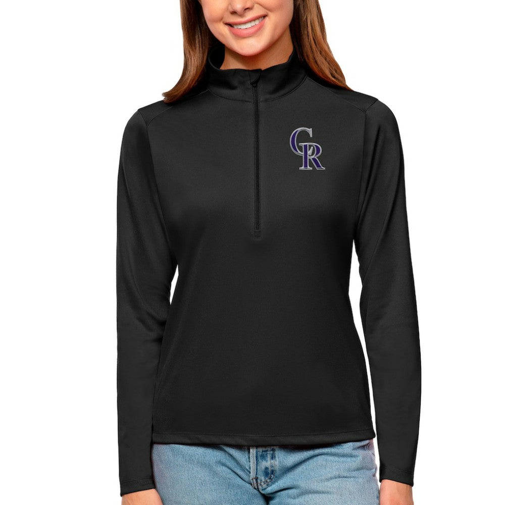 Colorado Rockies Antigua Women's Tribute Quarter-Zip Pullover Top Sale