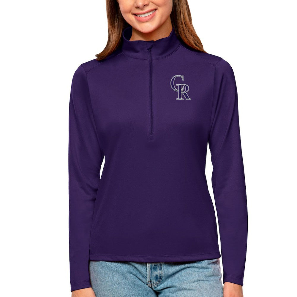 Colorado Rockies Antigua Women's Tribute Quarter-Zip Pullover Top Near Me