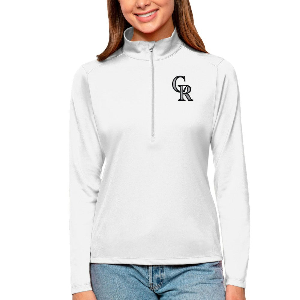 Colorado Rockies Antigua Women's Tribute Quarter-Zip Pullover Top Outlet