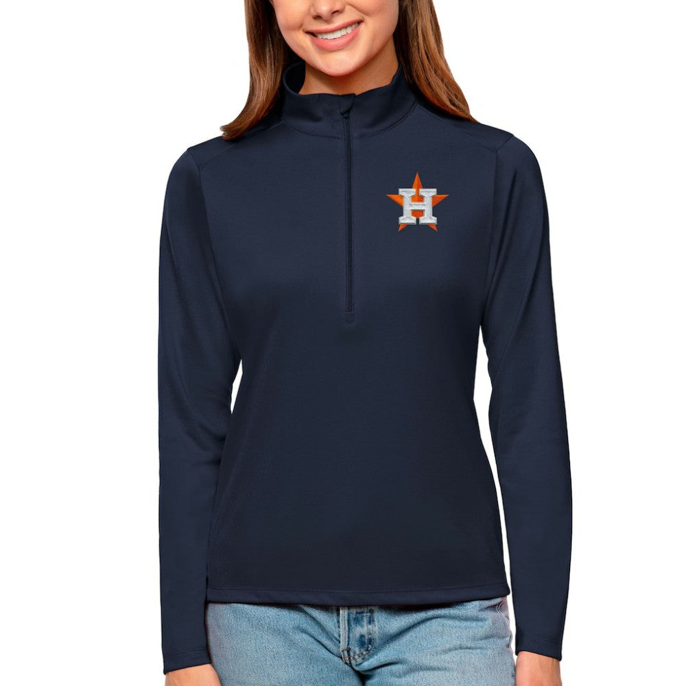 Houston Astros Antigua Women's Tribute Quarter-Zip Pullover Top Sale