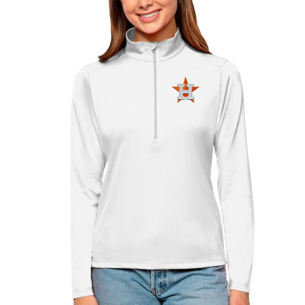 Houston Astros Antigua Women's Tribute Quarter-Zip Pullover Top Outlet
