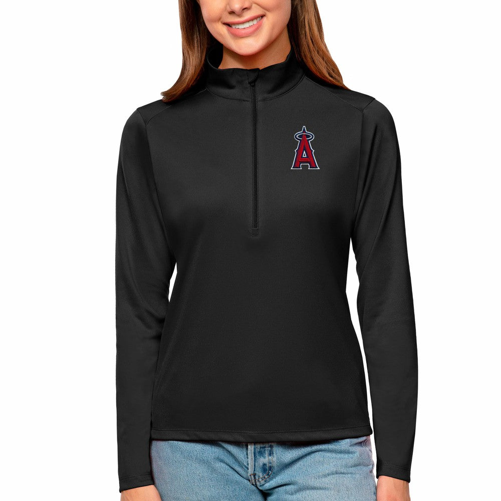 Los Angeles Angels Antigua Women's Tribute Quarter-Zip Pullover Top Sale