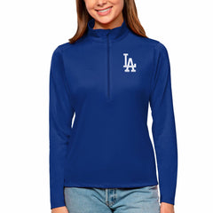 Los Angeles Dodgers Antigua Women's Tribute Quarter-Zip Pullover Top Outlet