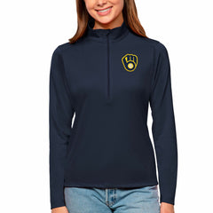 Milwaukee Brewers Antigua Women's Tribute Quarter-Zip Pullover Top Near Me