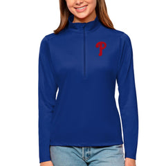 Philadelphia Phillies Antigua Women's Tribute Quarter-Zip Pullover Top for sale