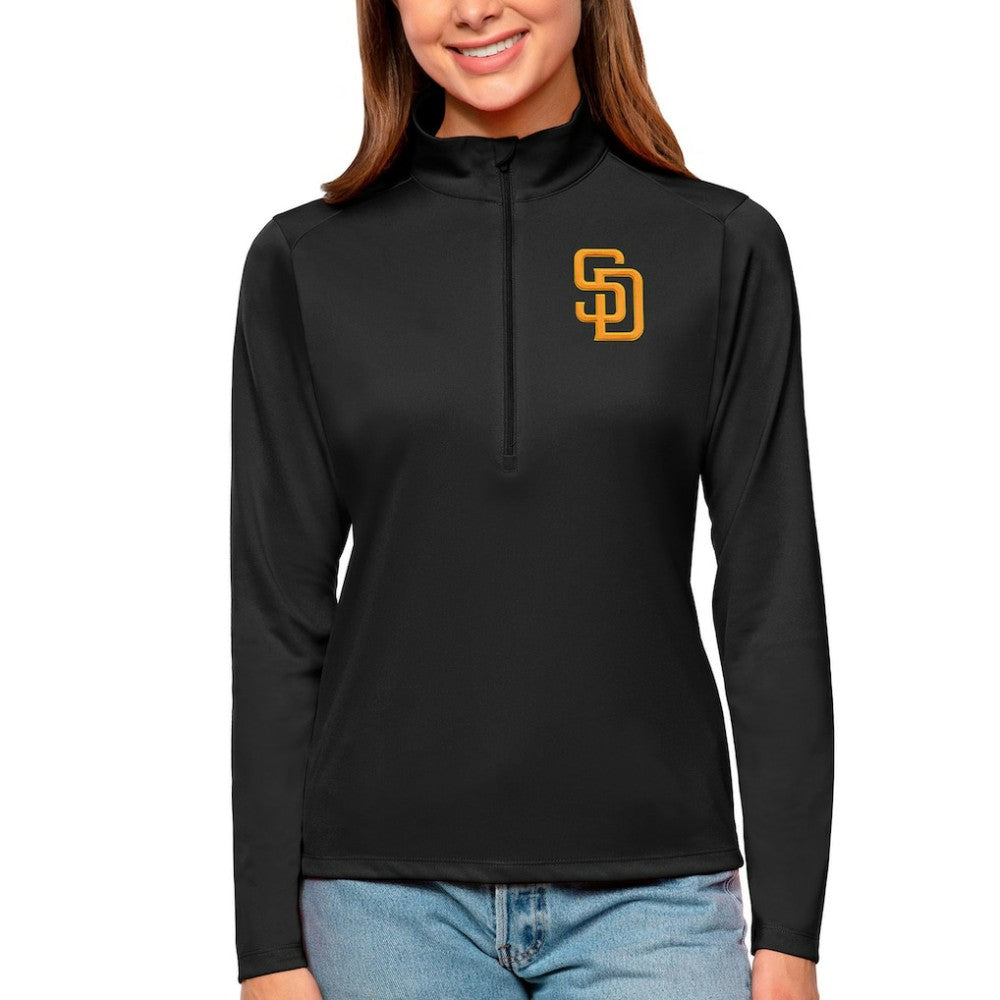 San Diego Padres Antigua Women's Tribute Quarter-Zip Pullover Top Online