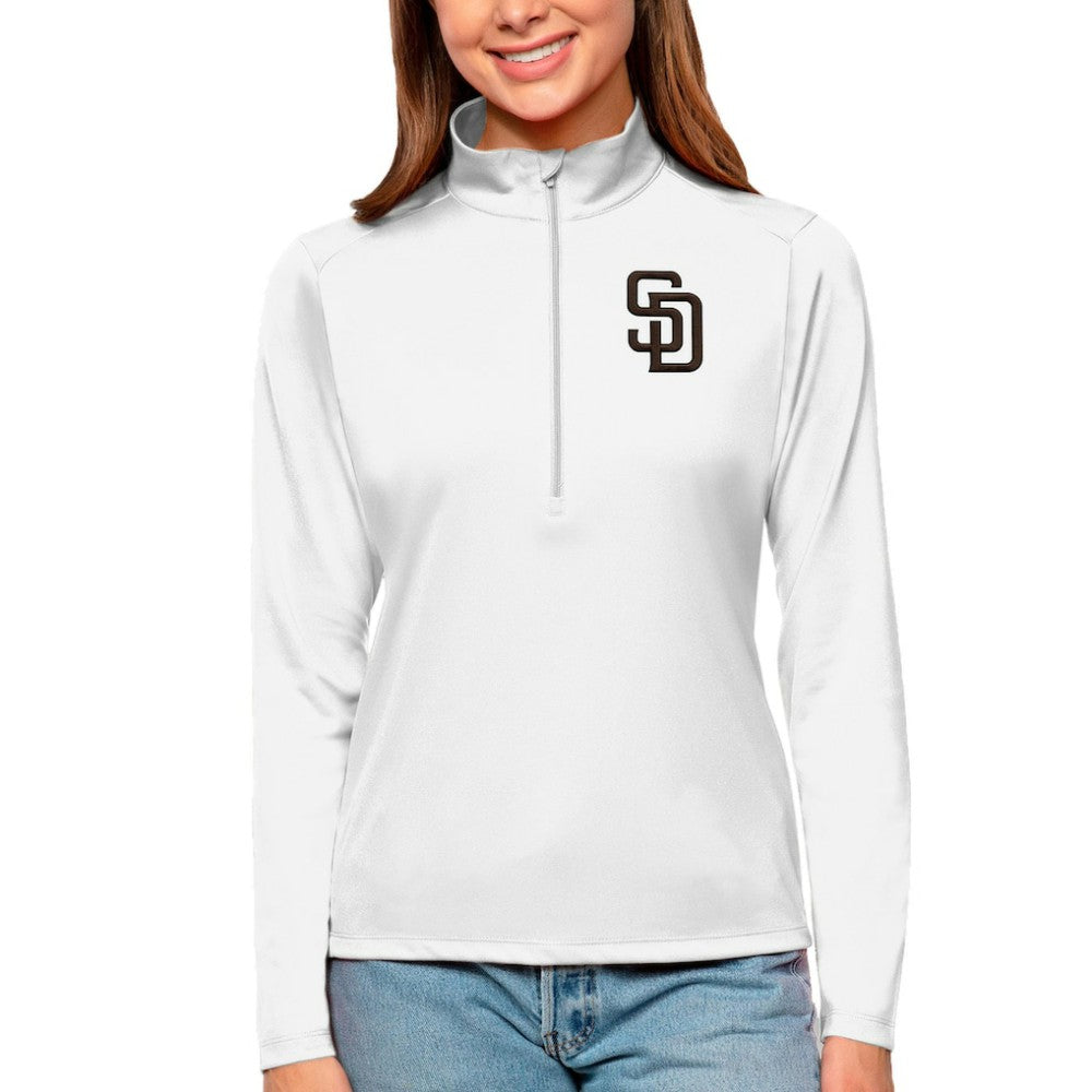 San Diego Padres Antigua Women's Tribute Quarter-Zip Pullover Top Outlet