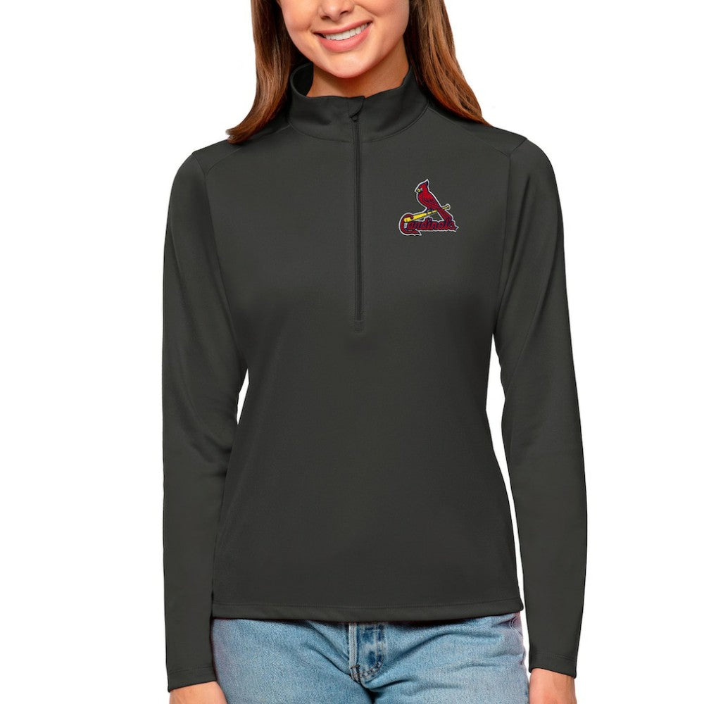 St. Louis Cardinals Antigua Women's Tribute Quarter-Zip Pullover Top Online