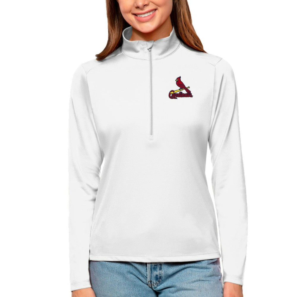 St. Louis Cardinals Antigua Women's Tribute Quarter-Zip Pullover Top for sale