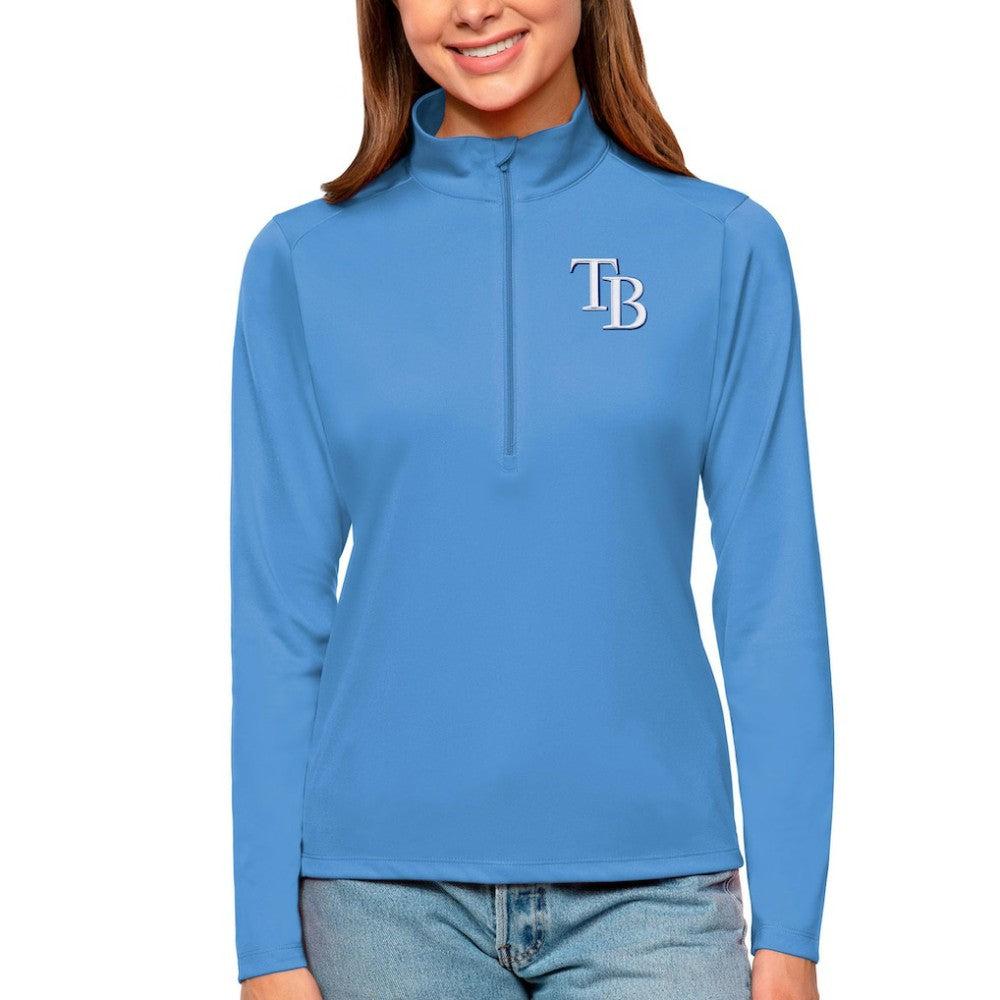 Tampa Bay Rays Antigua Women's Tribute Quarter-Zip Pullover Top Discount