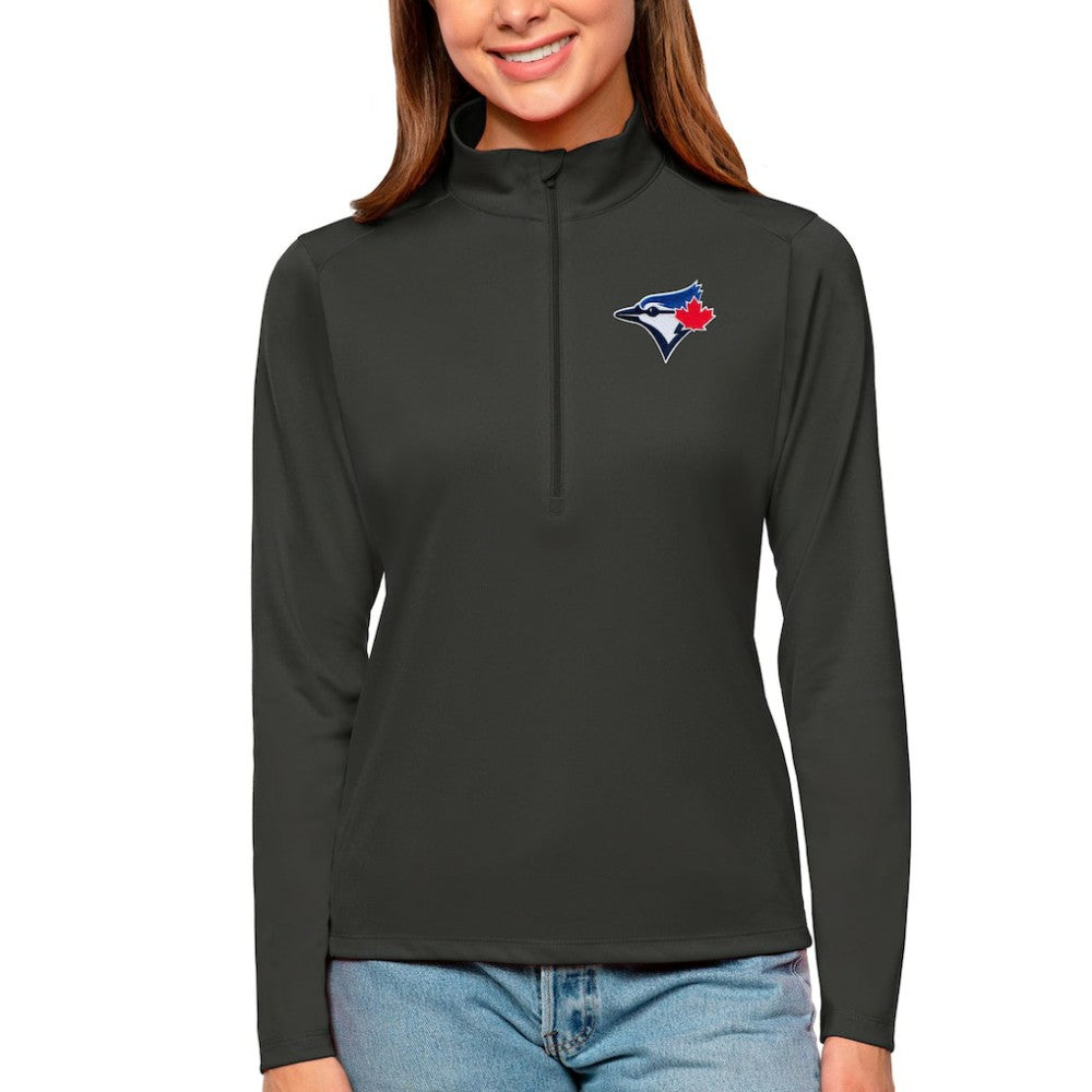 Toronto Blue Jays Antigua Women's Tribute Quarter-Zip Pullover Top Sale