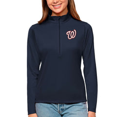 Washington Nationals Antigua Women's Tribute Quarter-Zip Pullover Top for sale