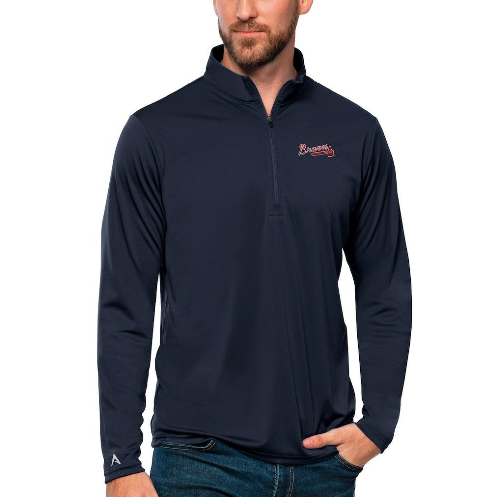 Atlanta Braves Antigua Tribute Quarter-Zip Pullover Top Outlet