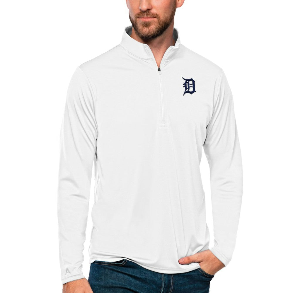 Detroit Tigers Antigua Tribute Quarter-Zip Pullover Top Outlet