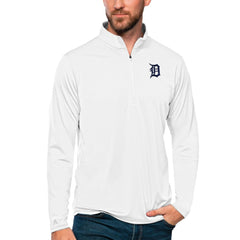Detroit Tigers Antigua Tribute Quarter-Zip Pullover Top Outlet