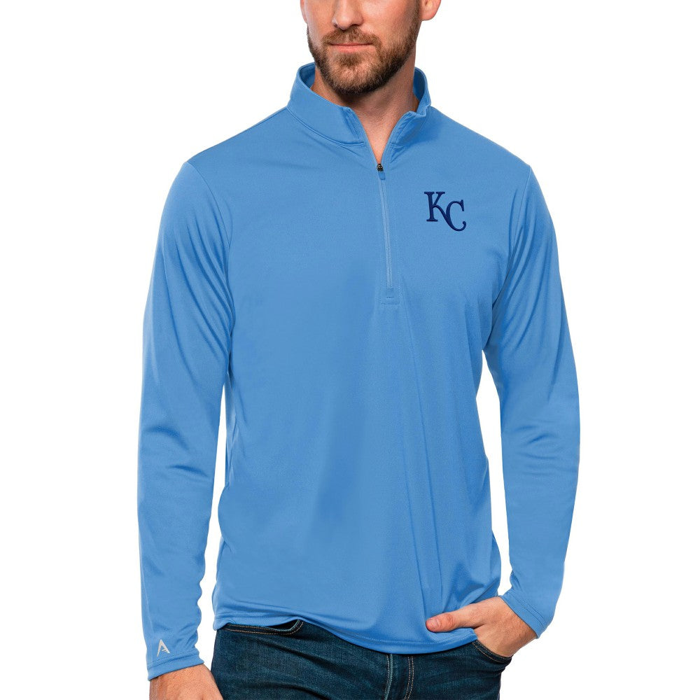 Kansas City Royals Antigua Tribute Quarter-Zip Pullover Top Sale